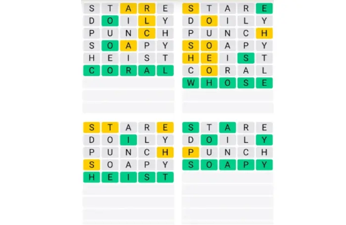 Quordle Answers for  October 20, Sunday game #1000)