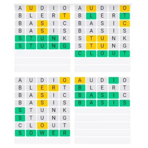 Quordle Answers for Sunday, October 27 (game #1007)