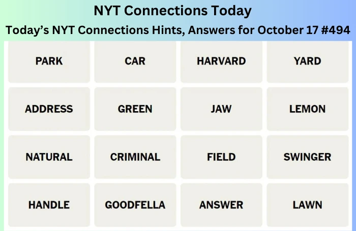 Today’s NYT Connections Hints, Answers for October 17 #494