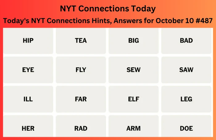 todays nyt connections hints, answers for october 10 487