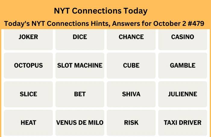 today's nyt connections hints, answers for october 2 #479