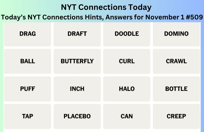 Today’s NYT Connections Hints, Answers for November 1 #509