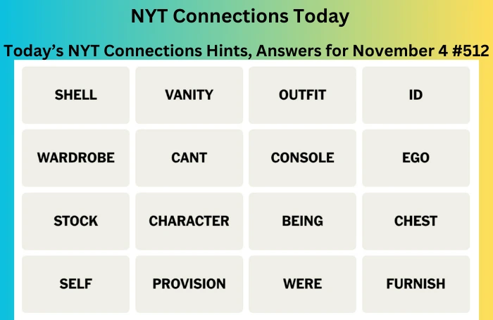 Today’s NYT Connections Hints, Answers for November 4 #512